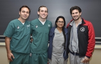 (l-r) Student Research Group Vice-President Ray English DMD 14, President Josh Gilbert DMD 14, Treasurer Isha Suri DMD 15, and Secretary Matthew Green DMD 15