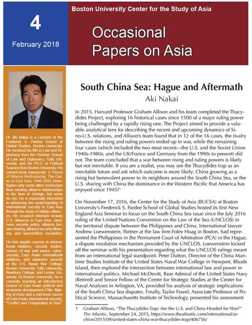 Nakai, Occas Papers on Asia 4 Hague and Aftermath cover