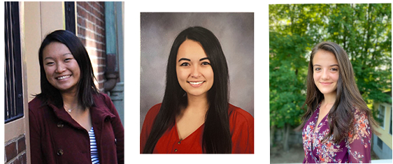 Rose Zhao, Jasmine Clevenger, and Madison Pacaro, recipients of the 2020 Biology Department Undergraduate Research Awards.