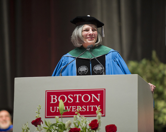 Julie Gerberding, first woman to head the Centers for Disease Control, Merck Pharmaceuticals, Boston University BU School of Public Health SPH Convocation 2013