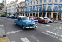 Street in Cuba with classic cars