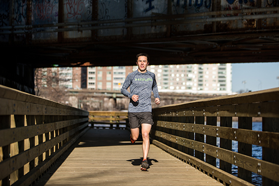 Tim Geraghty (ENG'16) runs 40-60 miles a week in preparation for next Monday's Boston Marathon.