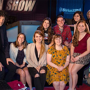 Members of Boston University student radio station WTBU with Howard Stern in the Howard Stern Show studio
