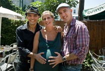 Sandro Secci, Rachel Segall, Erik Mercer, subjects of The Guys Next Door documentary film, at their baby shower in 2010