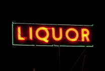 neon liquor store sign