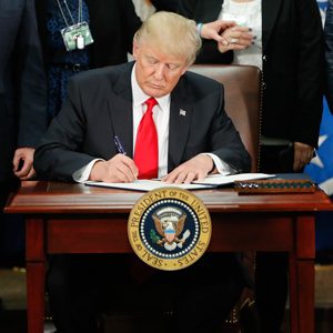 Donald Trump signing order