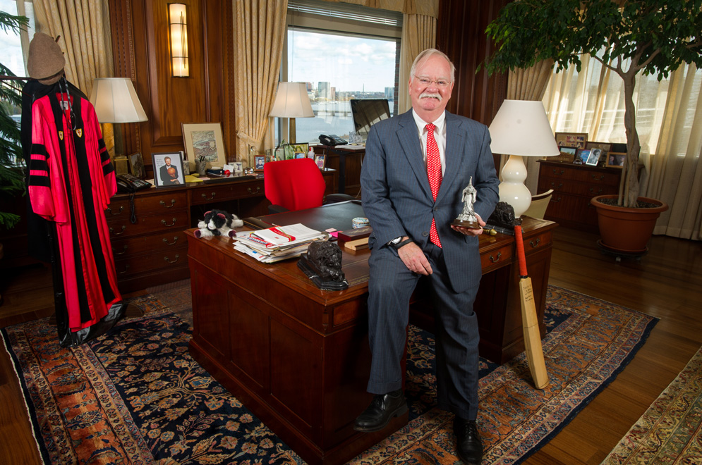 Boston University President Robert Brown in his office