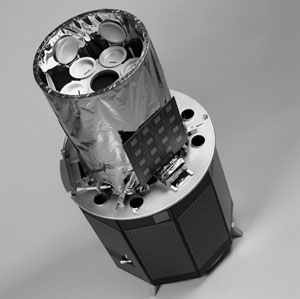 A model of the SPIDR satellite. Photo courtesy of Draper Lab