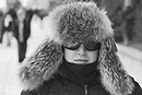 Happiness is a warm hat. A BU student sports a functional Commonwealth Avenue chapeau to ward off January's deep freeze. Photo by Kalman Zabarsky 