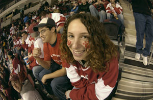 Jen Schwartz (COM08) shows her true colors. Photo by Vernon Doucette.