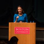 US Representative Alexandria Ocasio-Cortez (CAS’11, Pardee’11) (D-NY) returned to campus in 2018.