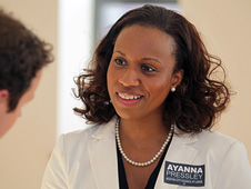 Ayanna Pressley campaigns for a seat on Boston's City Council.