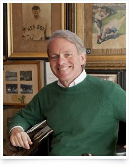 CGS Associate Professor Tom Whalen at McGreevy's, the Boston sports bar often considered to be the birthplace of Red Sox Nation. Photo by Vernon Doucette.