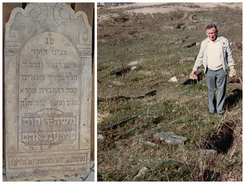 Left: headstone; Right: Icek Wluka