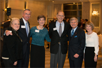 alum-200 (l-r) Leila Joy Rosenthal, Dr. Thomas Kilgore, Greer Goldman, Gerald Goldman, Dean Jeffrey W. Hutter, and Kathleen Hutter