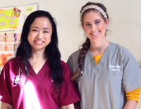 Margi Chan DMD 16 and Destinee Ingrao DMD 15 at the Peace School