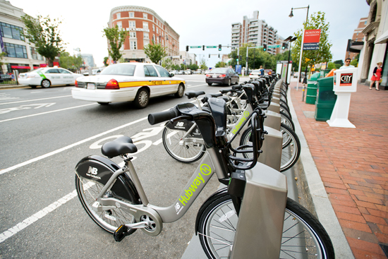 Hubway bicycle sharing program, Commonwealth Ave. bike station, Boston