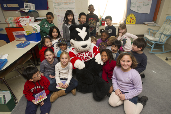 Rhett, BU Terriers Boston Public Schools holiday reading program