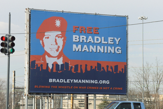 Free Bradley Manning Billboard, Bradley Manning Support Network