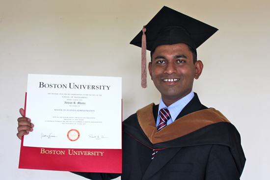 Abhijit Mhetre Boston University BU MBA graduate via skype