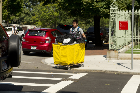 Boston University BU Fall Semester 2012 move-in weekend, on-campus student residence, dormitory, housing