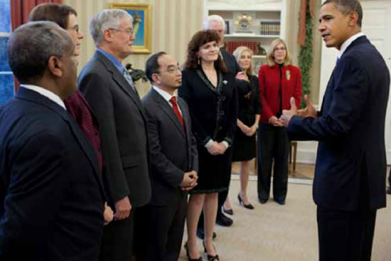 Karen Panetta, recipient 2010 2011 Presidential Award for Excellence in Science, Mathematics and Engineering Mentoring, President Barack Obama, the Oval Office