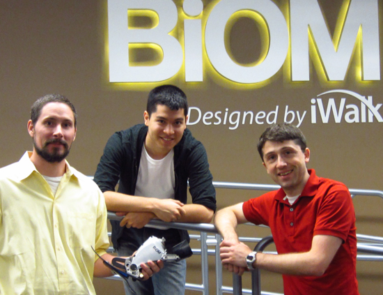 Weston Smith, Chris Park, Josh Prescott, iWalk BiOM prosthetic ankle