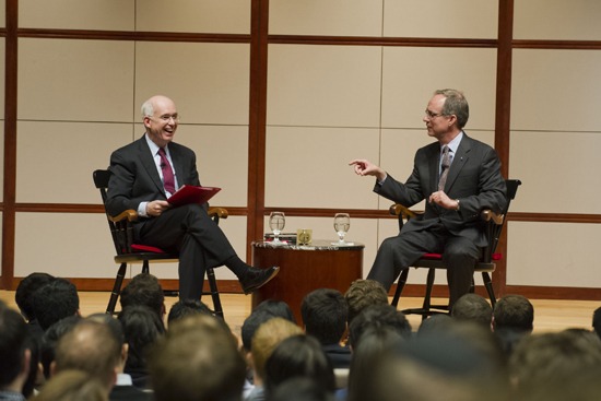 Boston University BU, SMG Dean Kenneth Freeman, JetBlue president CEO David Barger, advice to students, career paths, leadership,