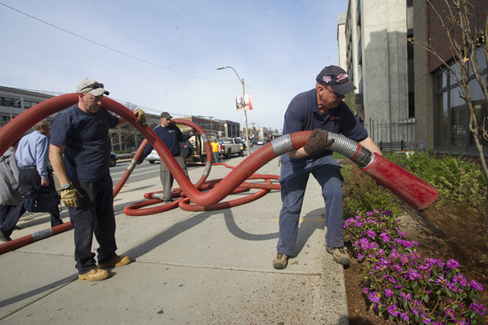 Boston University BU, grounds crew, commencement preparation, horticulture at Boston University