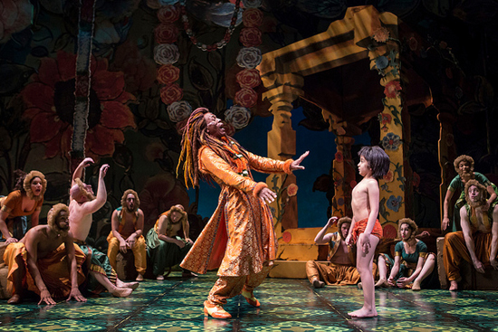 The Huntington Theatre Group, The Jungle Book, India, Mary Zimmerman, Akash Chopra as Mowgli, Kevin Carolan as Baloo