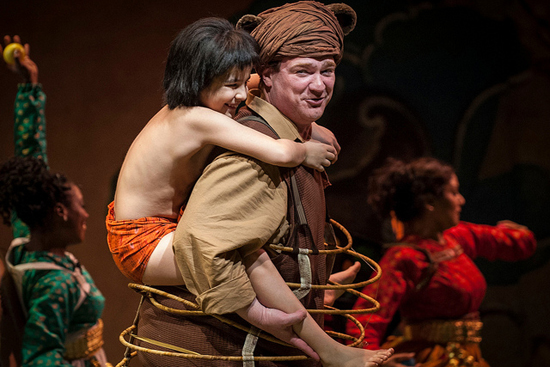 The Huntington Theatre Group, The Jungle Book, India, Mary Zimmerman, Akash Chopra as Mowgli, Kevin Carolan as Baloo