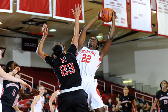 Boston University BU, womens basketball, athletics, terriers, America East All-Conference Team, Tricaptain Rashidat Agboola