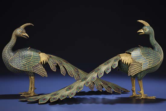 cloisonné enamel peacock pair, Qianlong period cloisonné enamel peacock pair, Qianlong period, Boston University BU, College of Fine Arts CAS, Senior International Director Chinese Works of Art and Ceramics Athena Zonars, Christies auction house