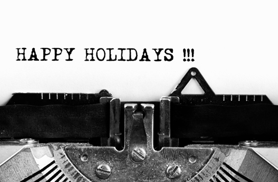 Happy Holidays typewriter