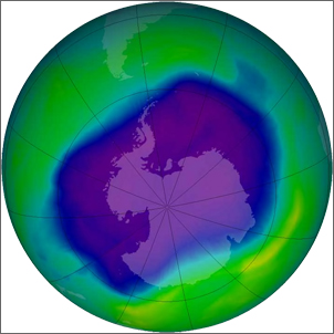 Largest recorded hole in Ozone Layer, September 2006, Montreal Protocol, climate change