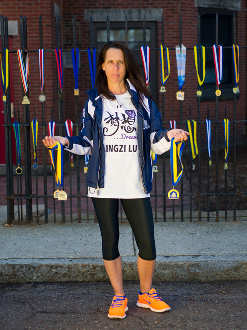 Jennifer Carter Battaglino, Marathoner for Team Lu, Boston University alumni, Boston Marathon