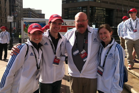 Antigone Matsakis, Dave Sherman, Mark Laursen, Sarah Stone, 117th Boston Marathon, first responders, volunteers, sports medicine volunteers, medical tent volunteers, Boston Marathon bombing