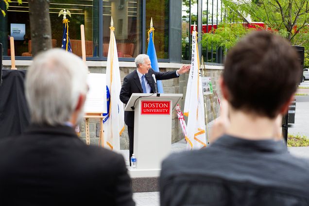 Boston University BU, Admissions Building, Alan and Sherry Leventhal Center dedication