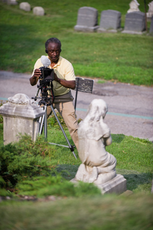 Roberto Mighty, multimedia artist, artist in residence, Mount Auburn cemetary, Cambridge Massachusetts