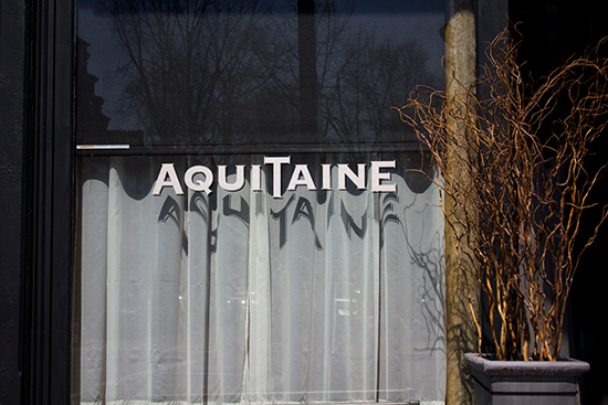 Aquitaine restaurant sign