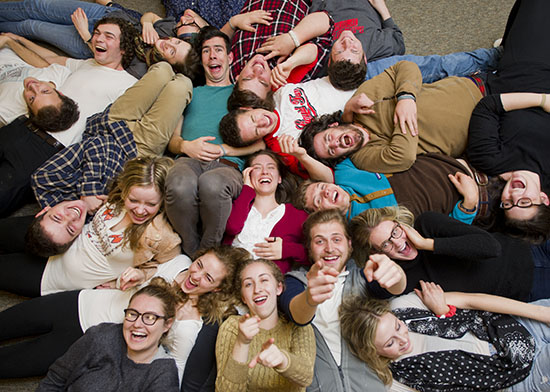 Jasper Craven (COM'15), during a Liquid Fun rehearsal March 26, 2015.