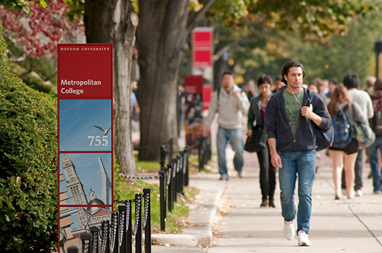 Outside MET College at Boston University