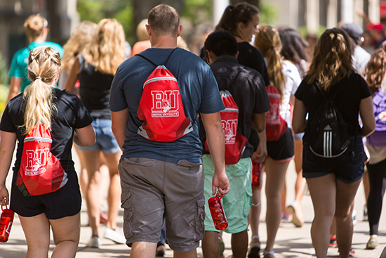 Boston University students on campus