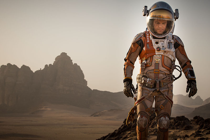 In the new sci fi blockbuster The Martian, Matt Damon plays botanist Mark Watney, who gets stranded on Mars and survives through scientific ingenuity and derring-do. Photo by Aidan Monaghan