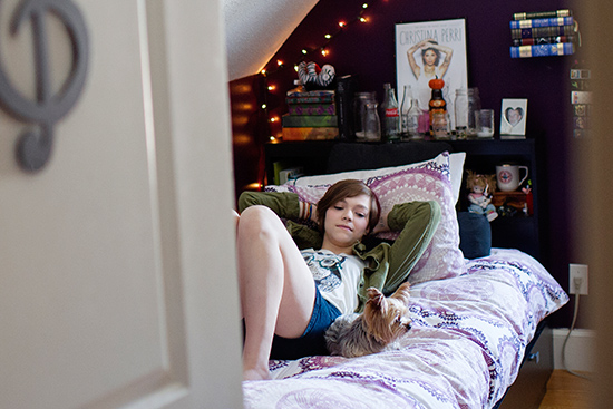Kayla Furbish in her bedroom
