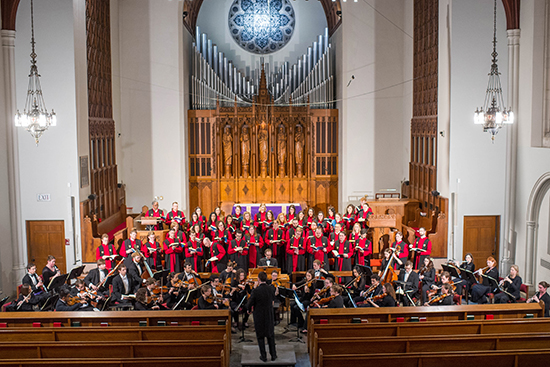 A rehearsal for Bach's St. Matthew Passion on Wednesday, February 24, 2016