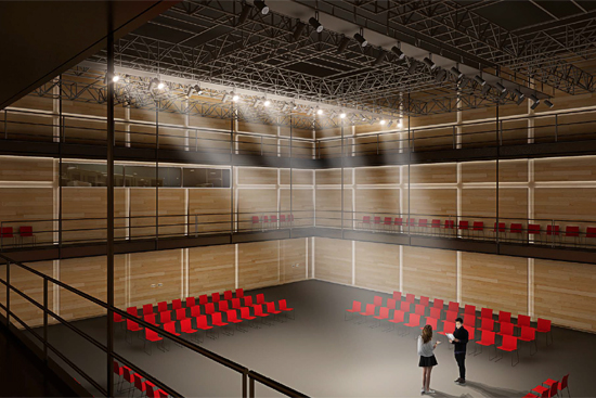 Artistic Rendering of the inside of the new Boston University College of Fine Arts Performance Theater