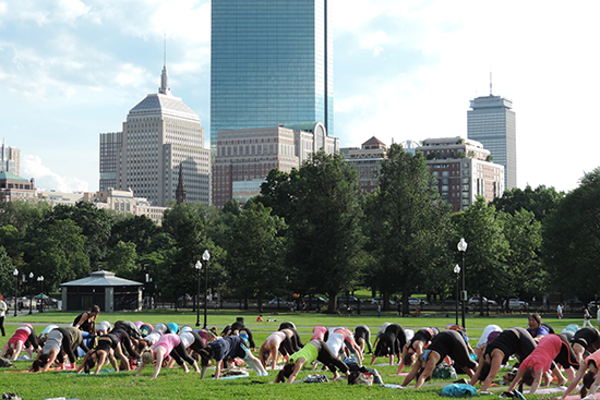 Free Yoga at the Frog Pond Downtown Boston