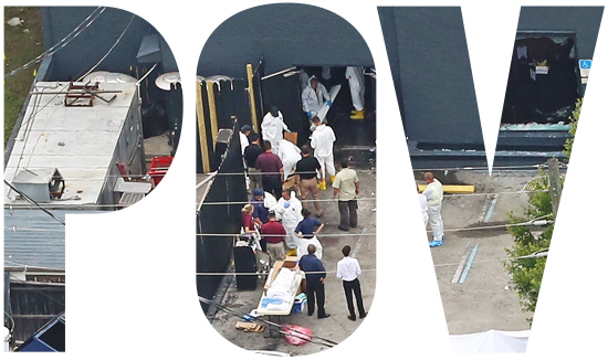 Scene at Pulse Night Club, site of the Orlando Nightclub Mass Shooting