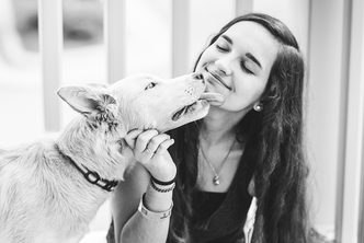 Boston University student Abbey Janeira and her ESA dog Eevee